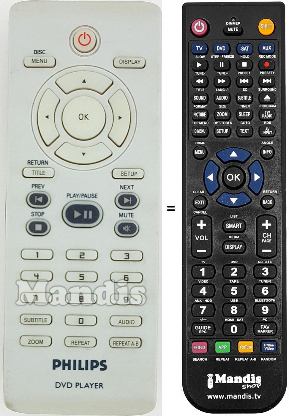 Télécommande équivalente 314107936321