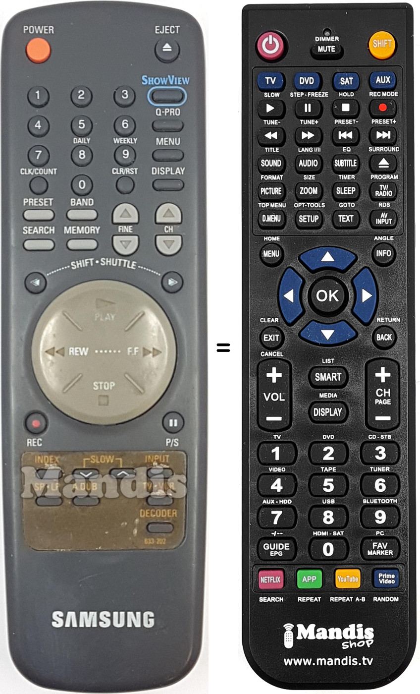 Télécommande équivalente 633-202