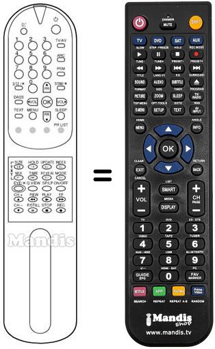 Télécommande équivalente LG 6710V00009M