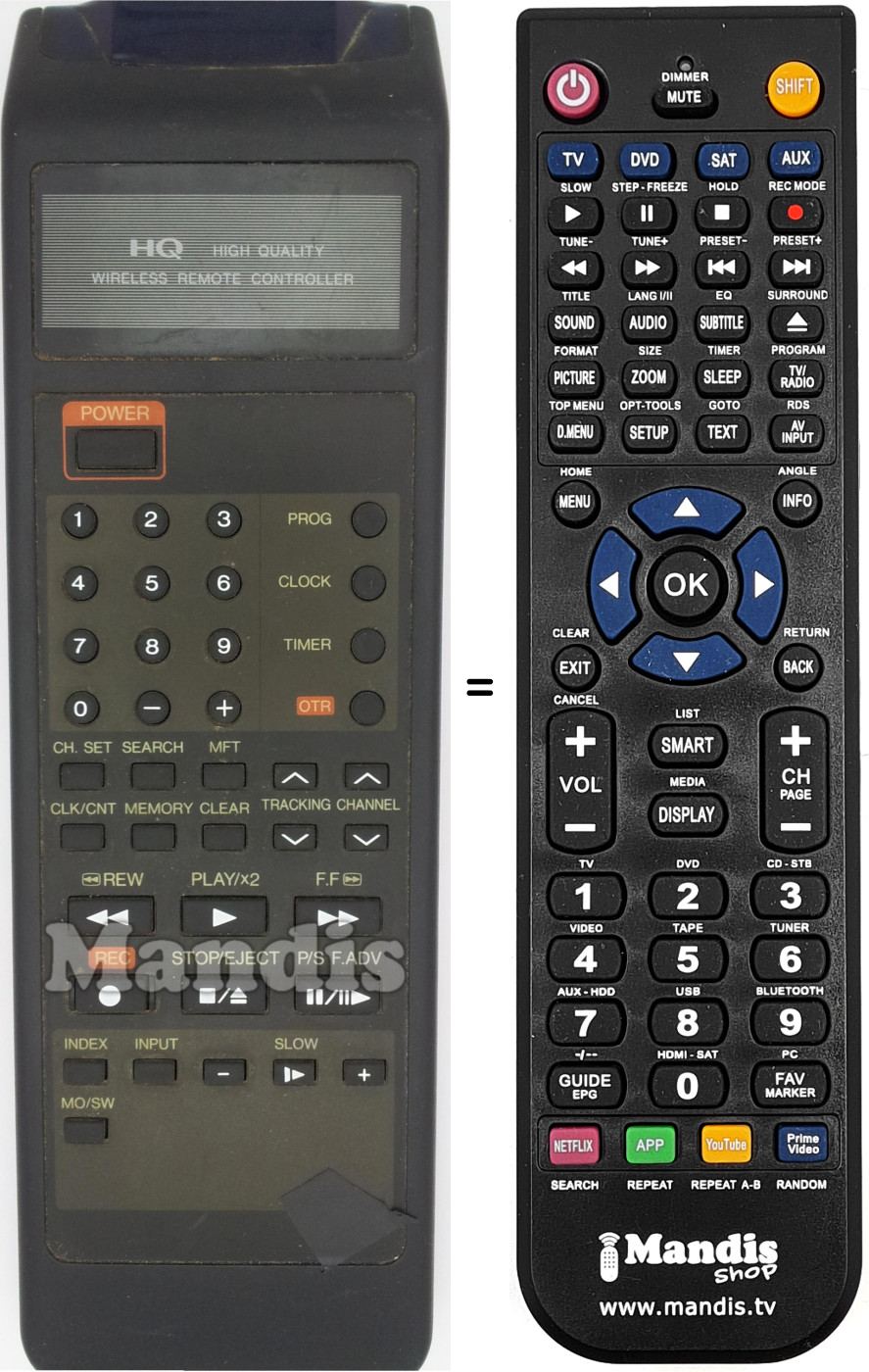 Télécommande équivalente 67643-608-0.SE