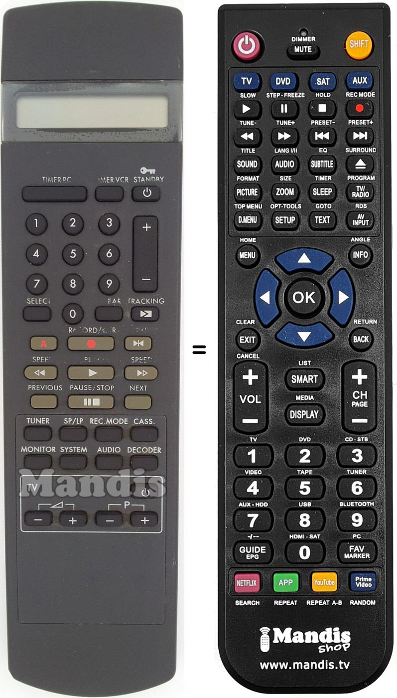 Télécommande équivalente RT240-214