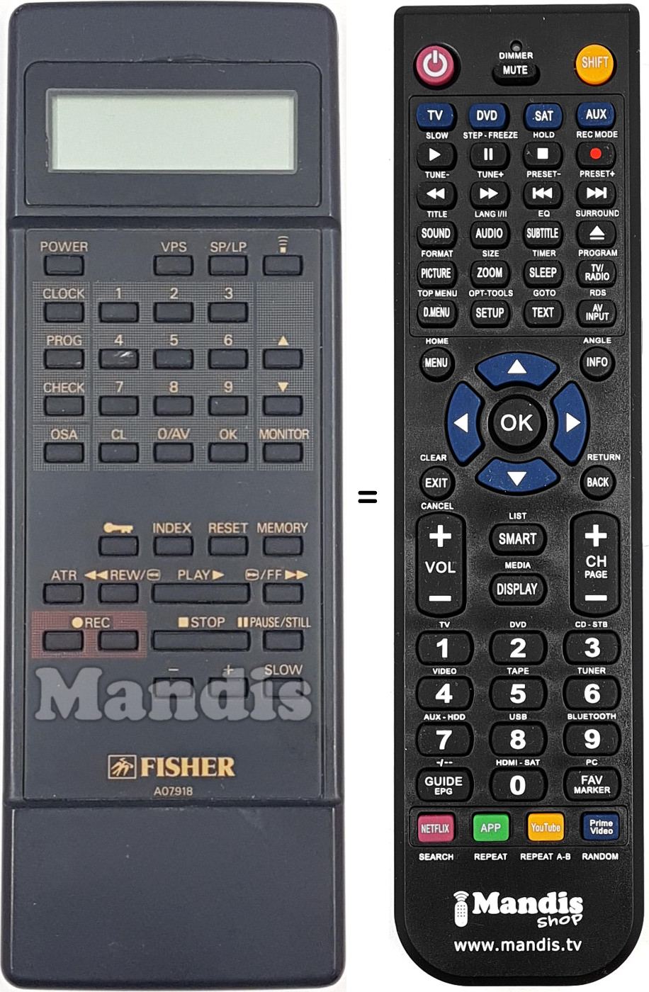 Télécommande équivalente A07918