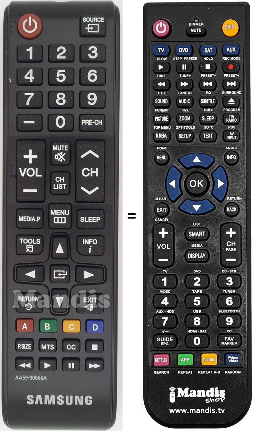 Télécommande équivalente AA59-00666A