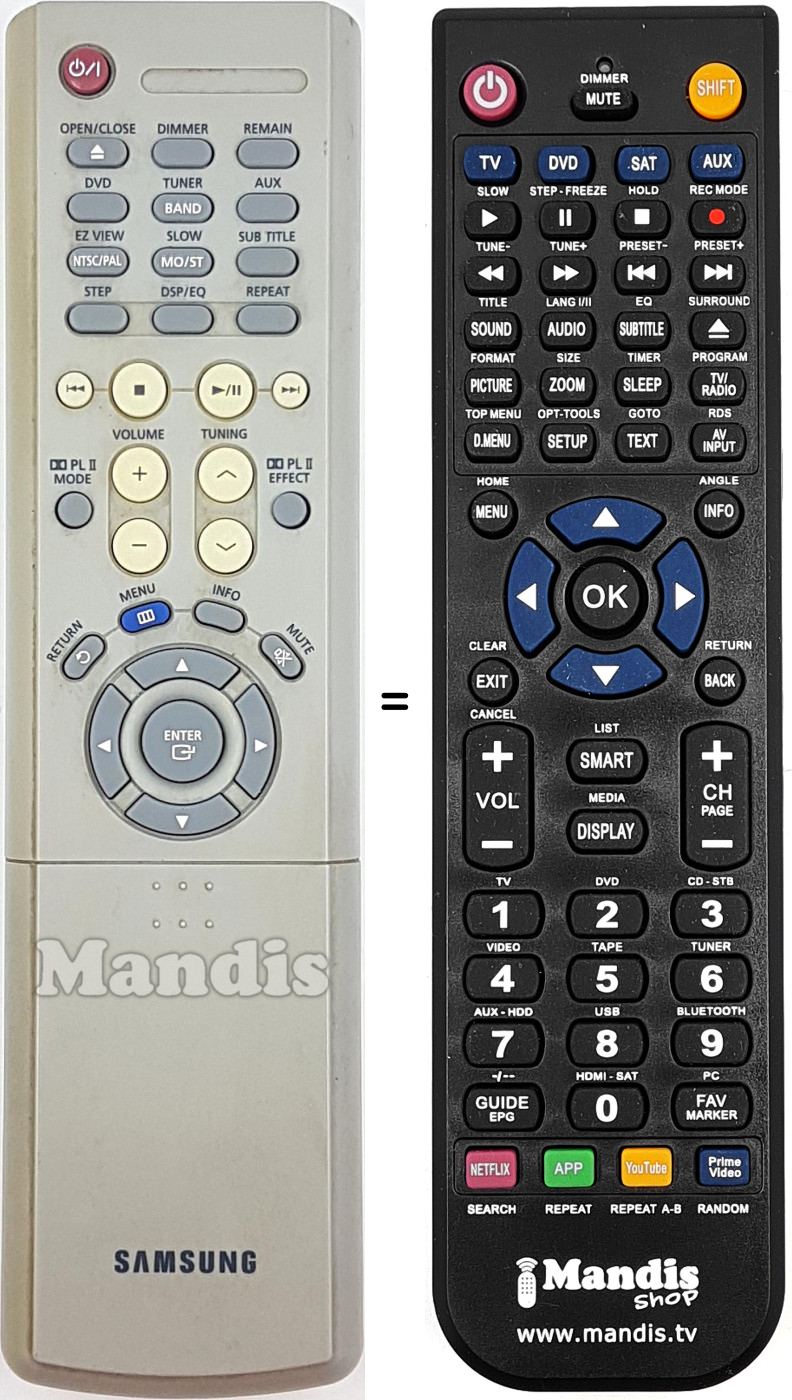 Télécommande équivalente AH59-01323M