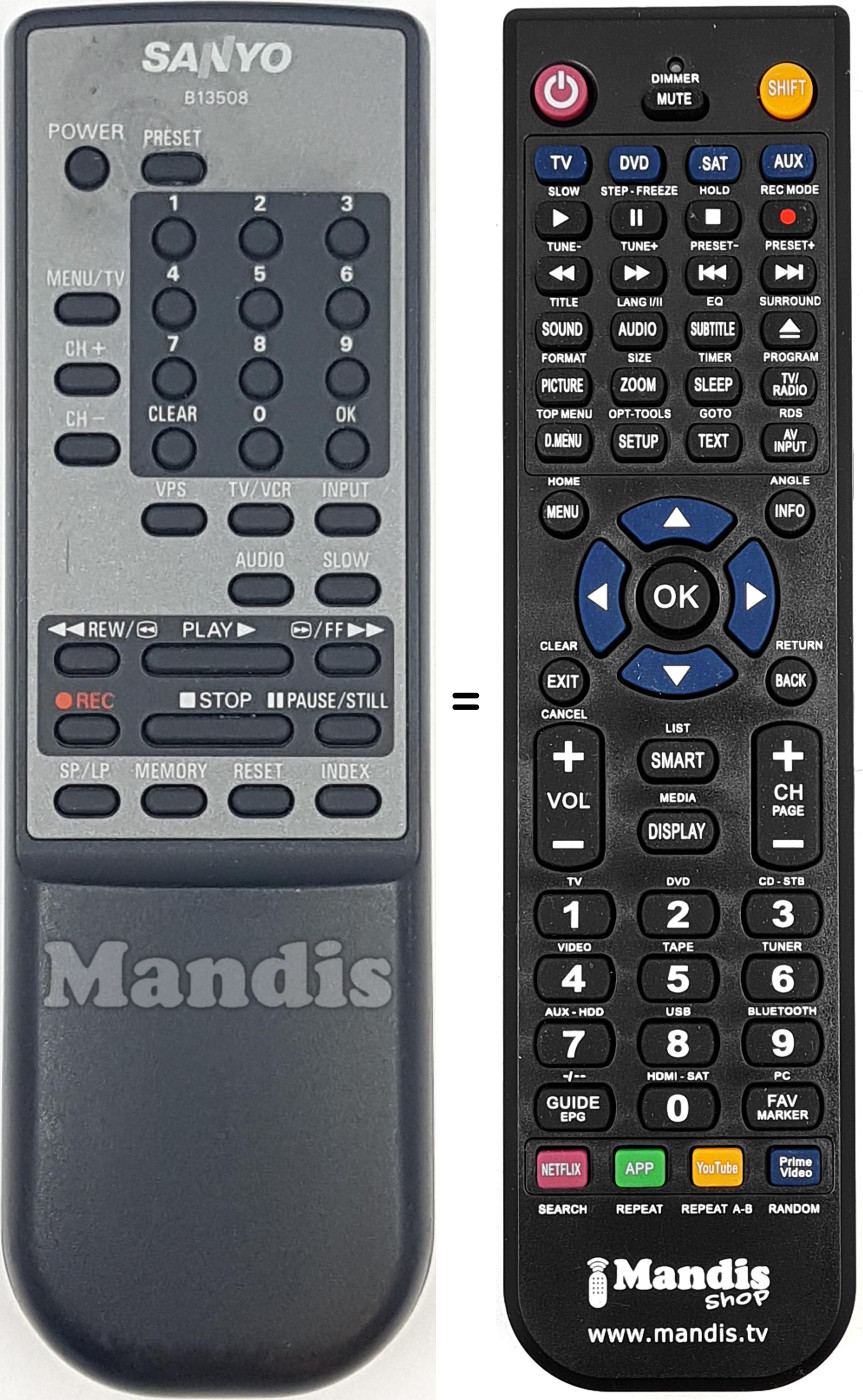 Télécommande équivalente B13508
