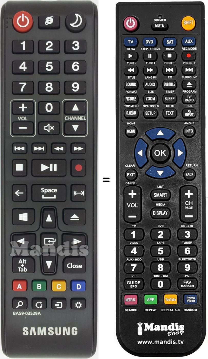 Télécommande équivalente BA59-03529A