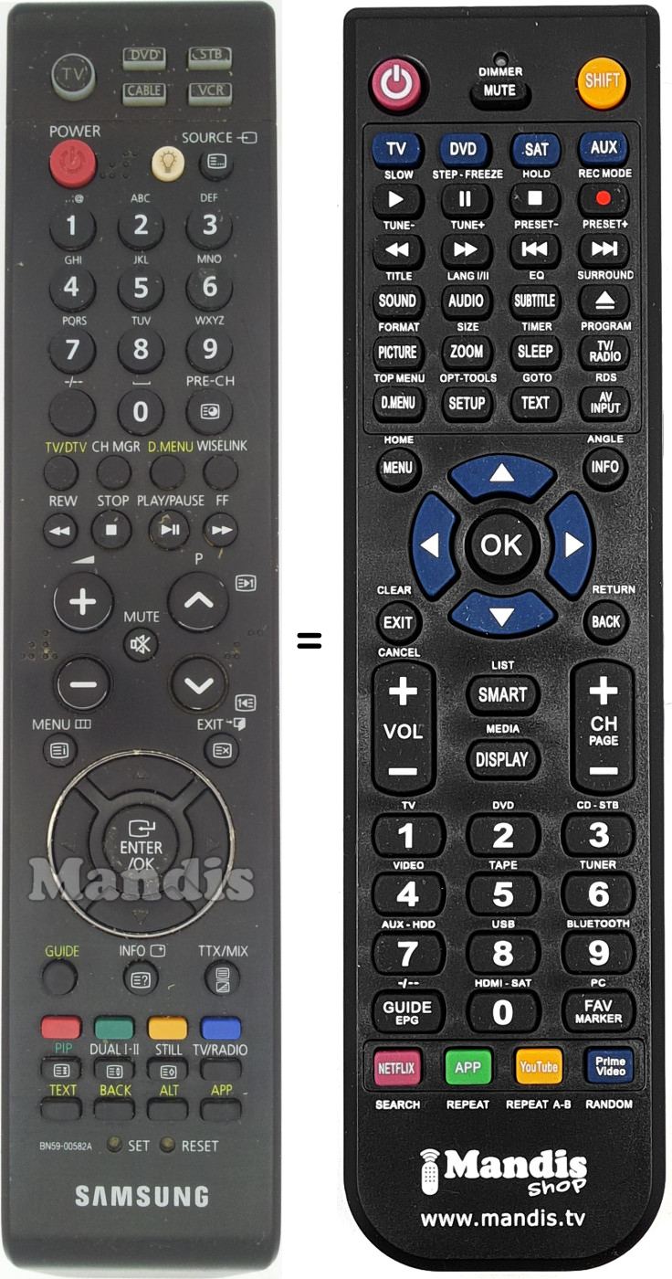 Télécommande équivalente Samsung BN59-00582A