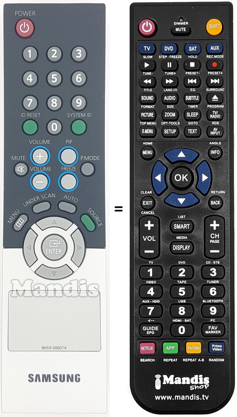 Télécommande équivalente BN59-00607A