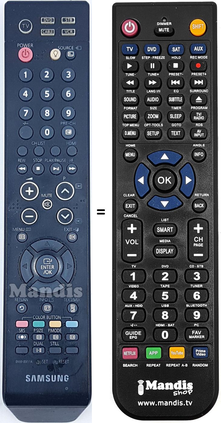 Télécommande équivalente BN9-00611A