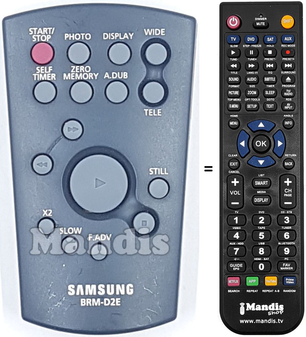 Télécommande équivalente BRM-D2E