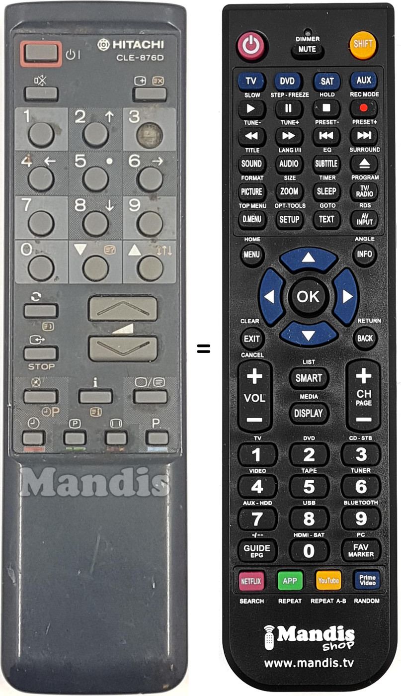 Télécommande équivalente CLE-876D