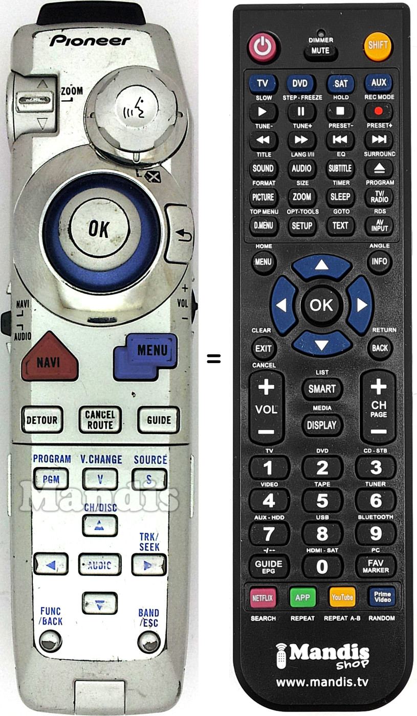 Télécommande équivalente Pioneer CXB7427