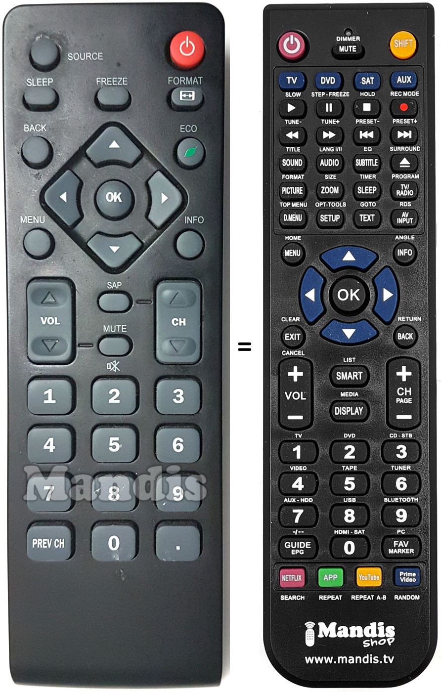 Télécommande équivalente Emerson EME003