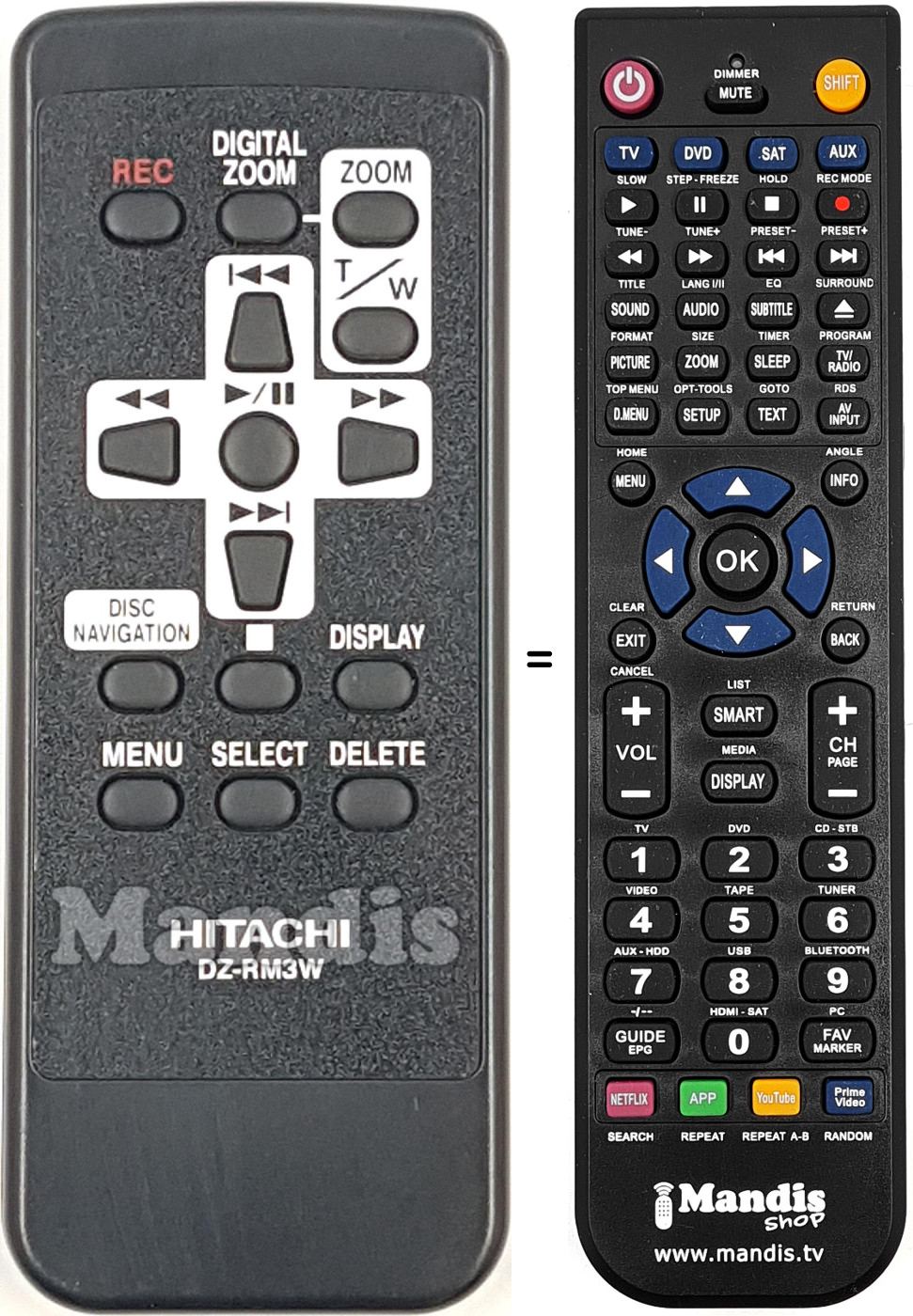 Télécommande équivalente DZ-RM3WF