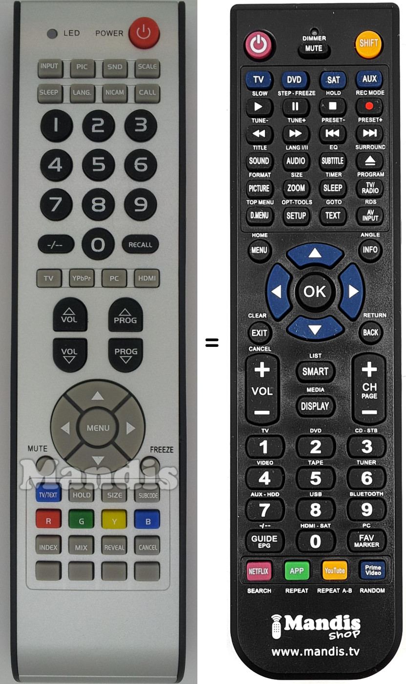 Replacement remote control LCD4230