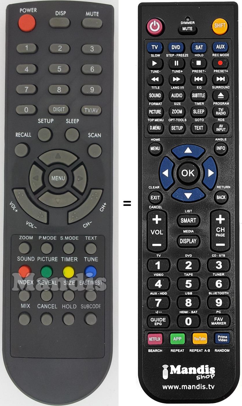 Télécommande équivalente LCD21GB