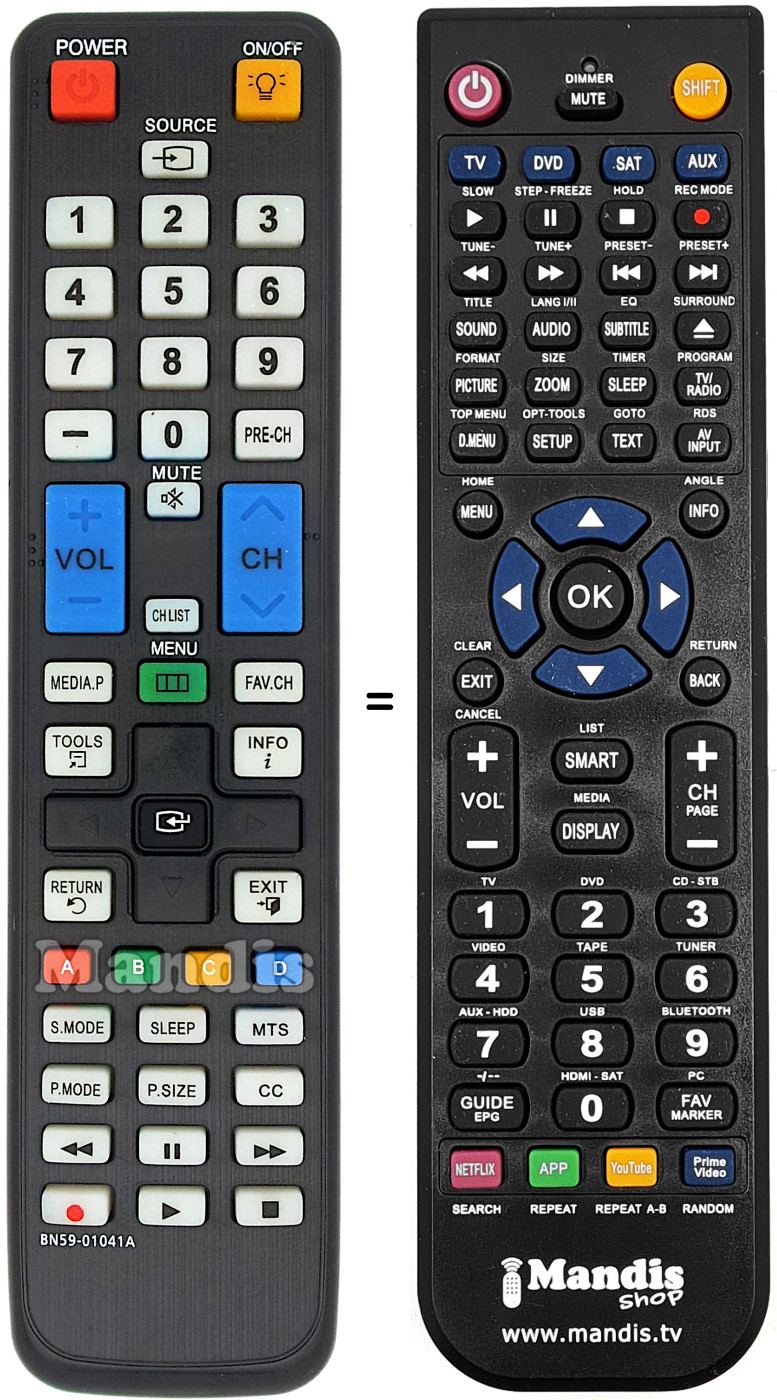 Télécommande équivalente BN59-01041A