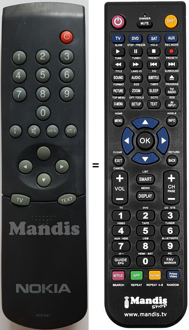 Replacement remote control RCN641