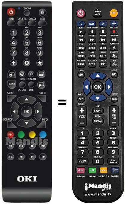 Télécommande équivalente Oki Media Tank 1G