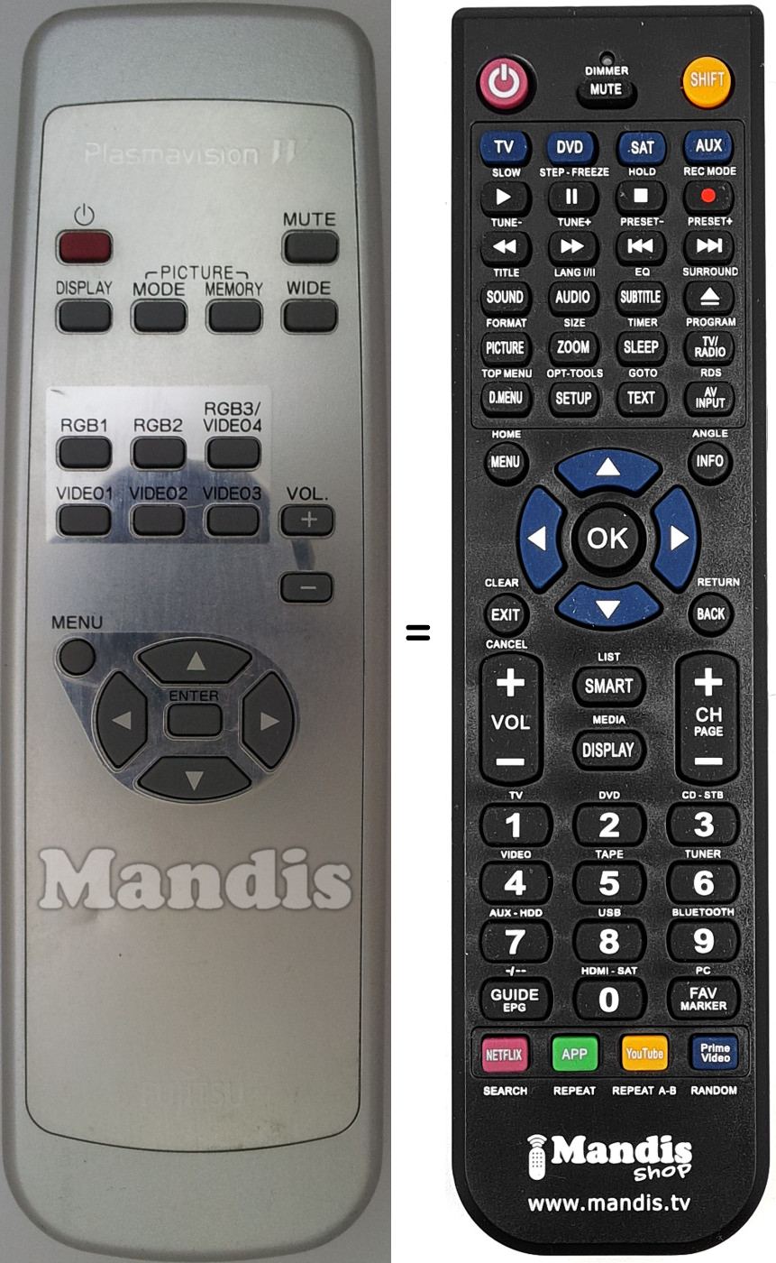 Replacement remote control Fujitsu P-RMS101-S