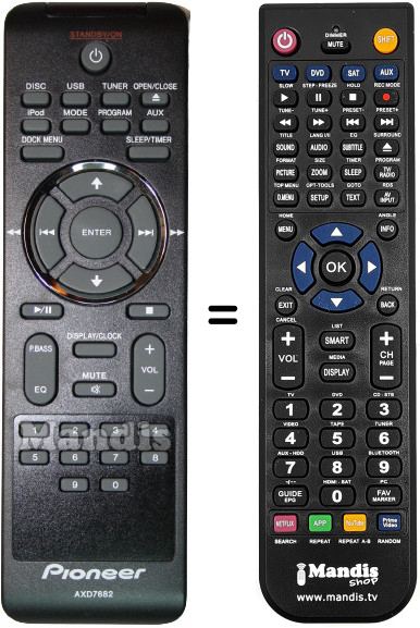 Télécommande équivalente AXD7682