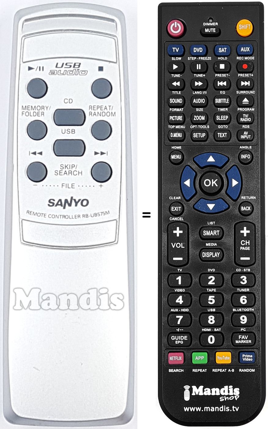 Télécommande équivalente RB-UB575M