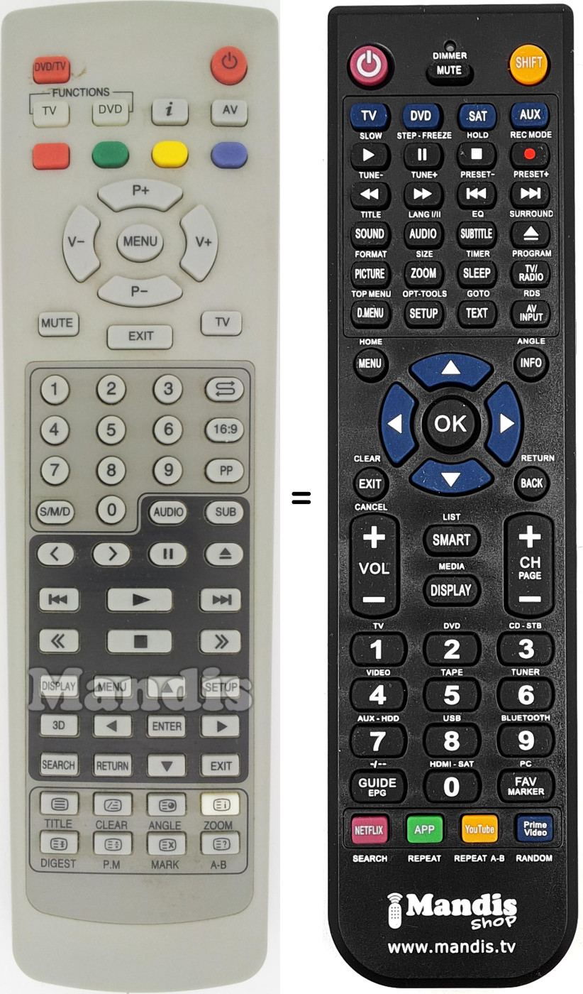 Télécommande équivalente REMCON1492