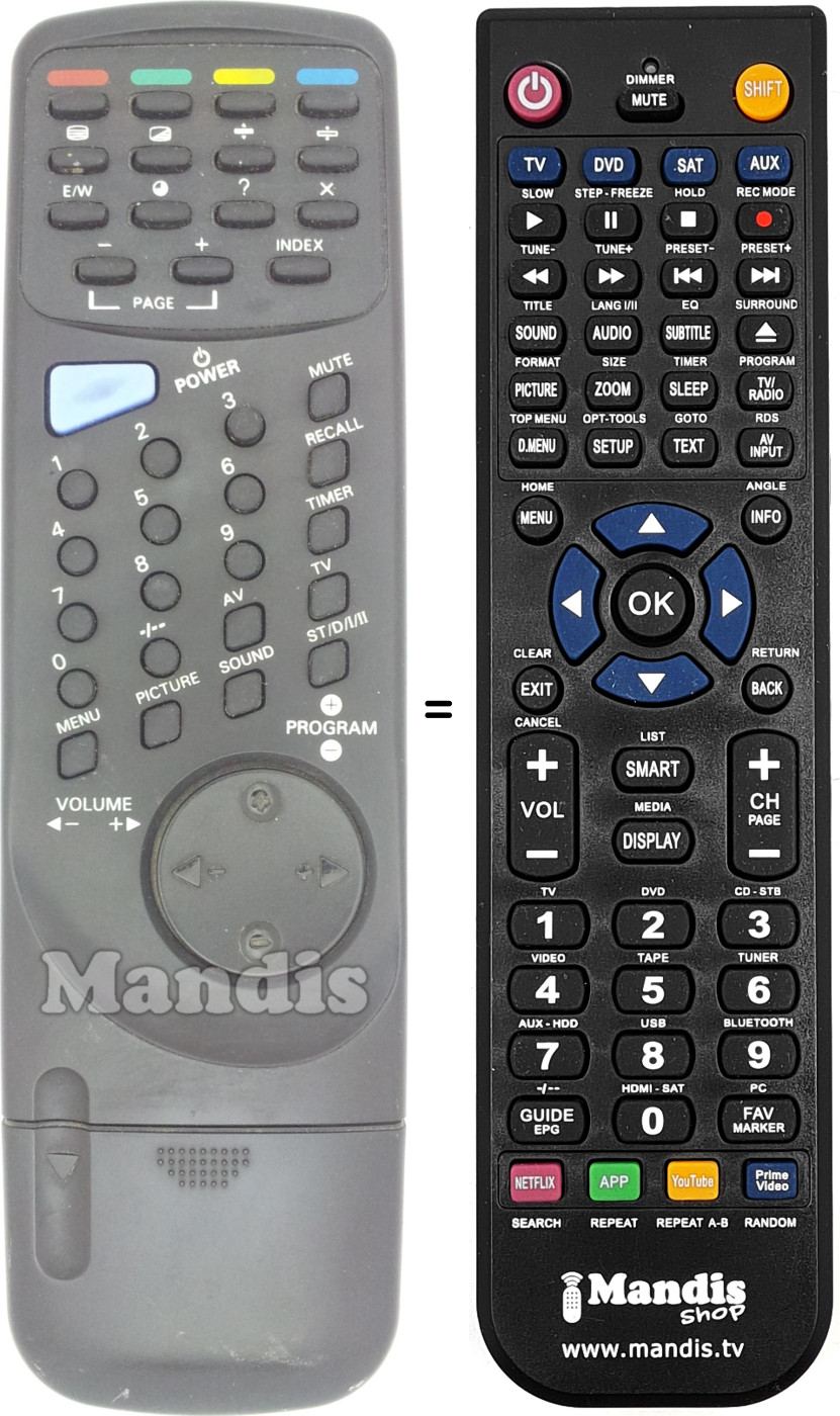 Télécommande équivalente REMCON1497