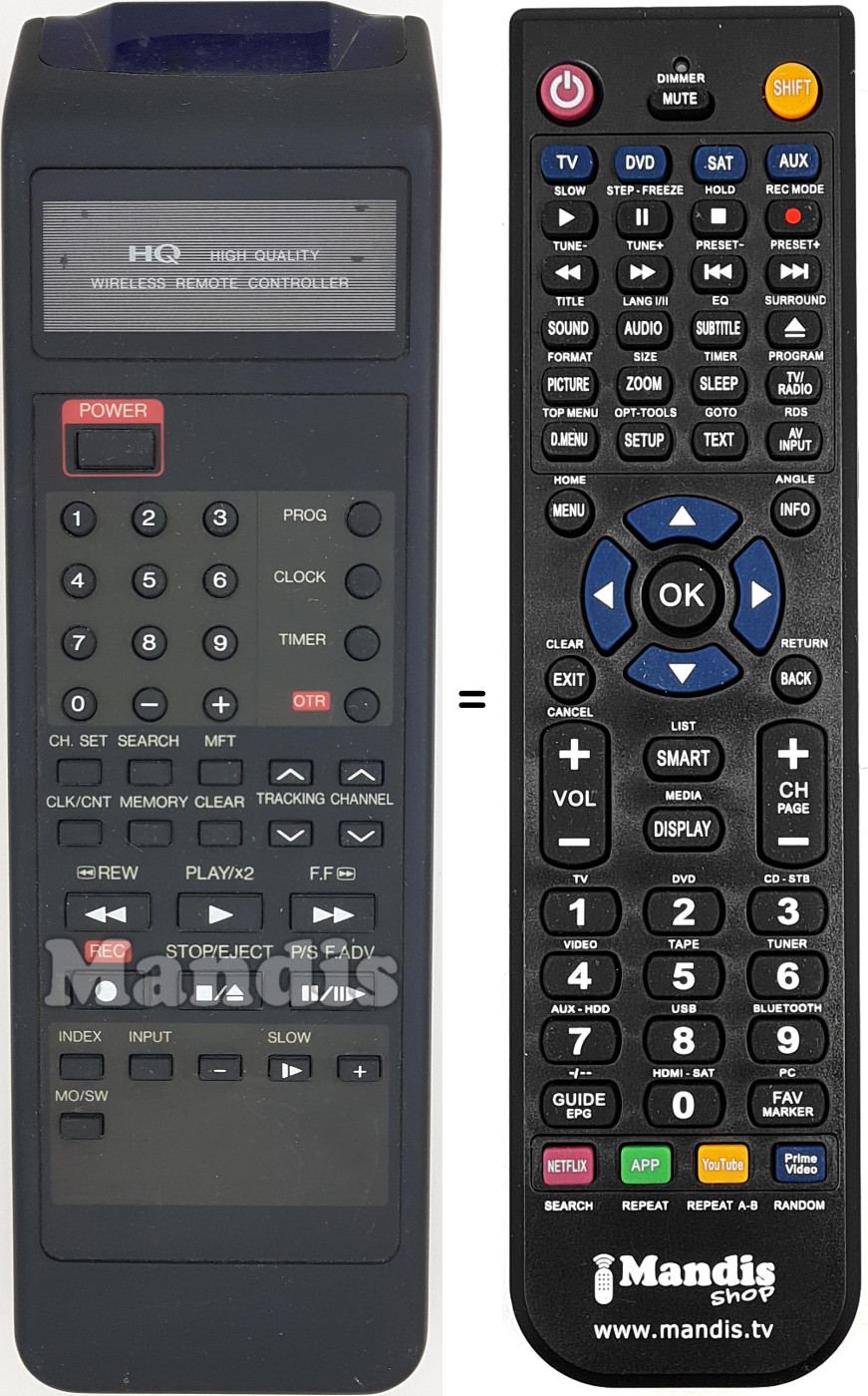 Télécommande équivalente REMCON1586