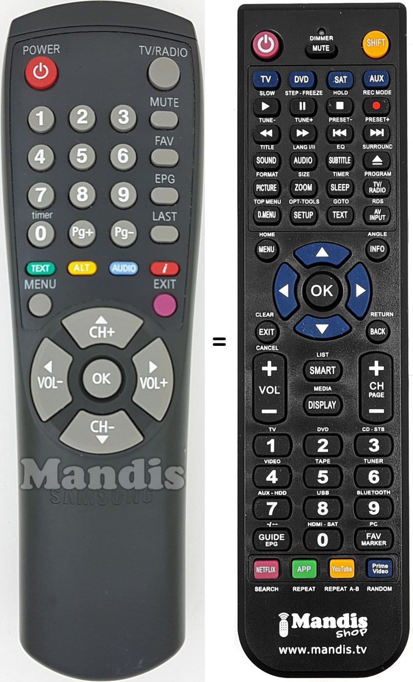 Télécommande équivalente REMCON1630