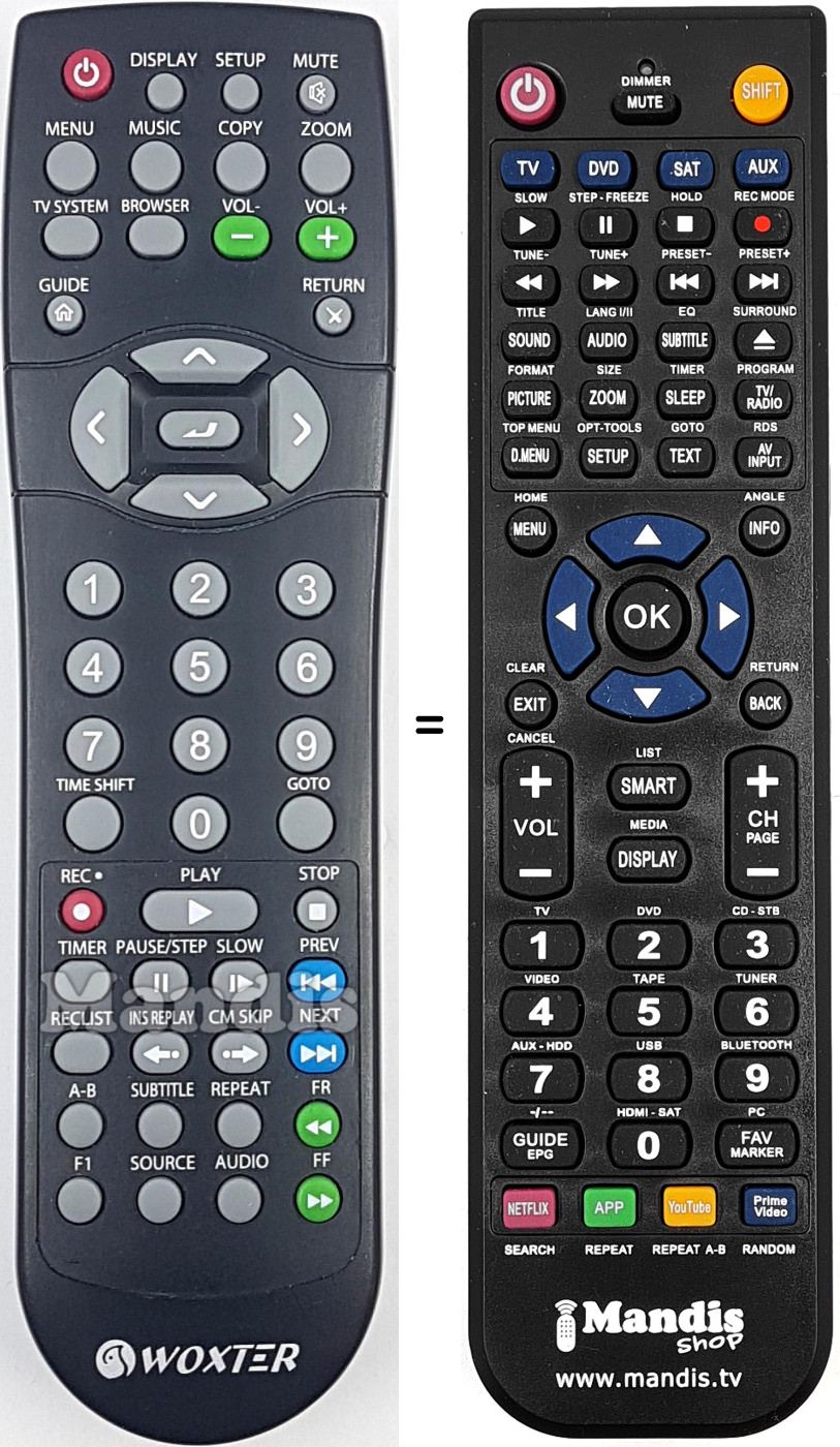 Télécommande équivalente REMCON1737