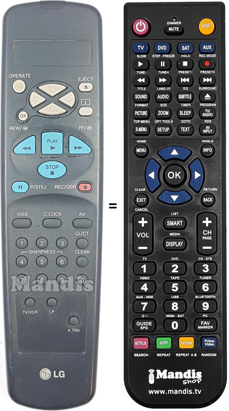 Télécommande équivalente REMCON1995
