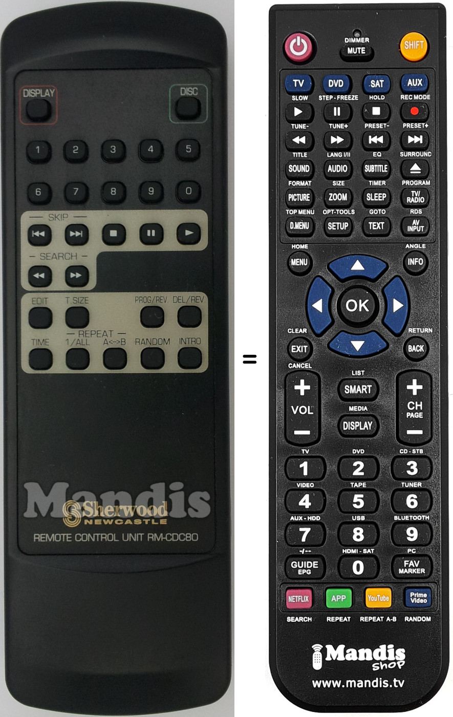 Télécommande équivalente RM-CDC80
