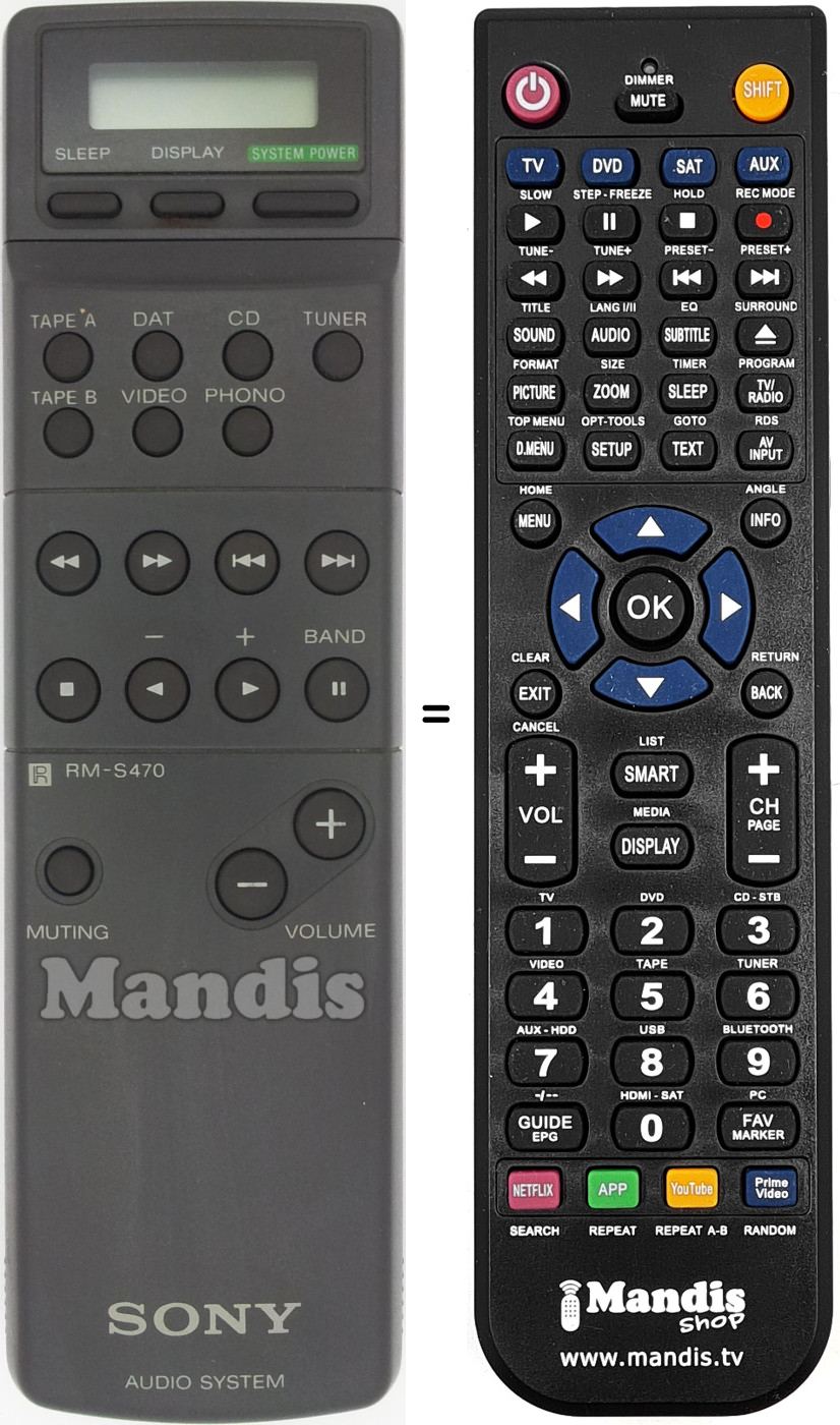 Télécommande équivalente RM-S470