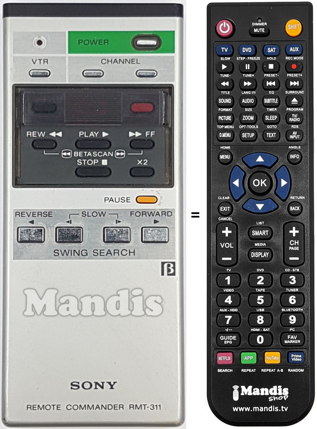 Télécommande équivalente RMT-311