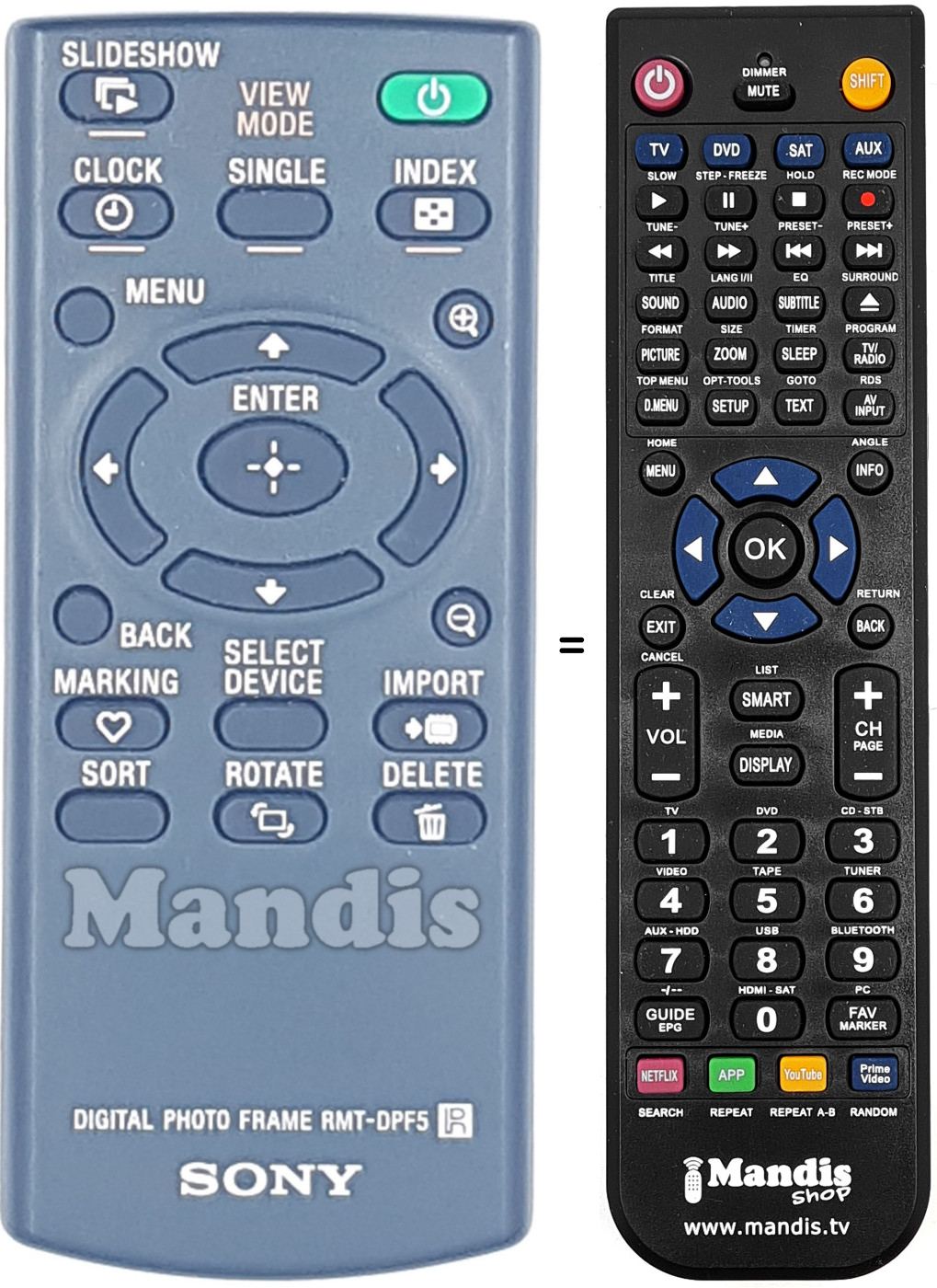 Télécommande équivalente RMT-DPF5