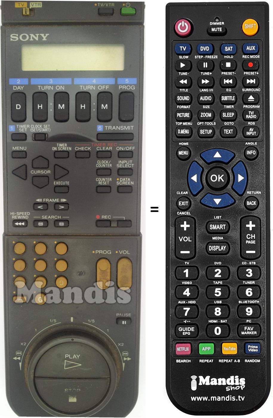 Télécommande équivalente RMT-V104A