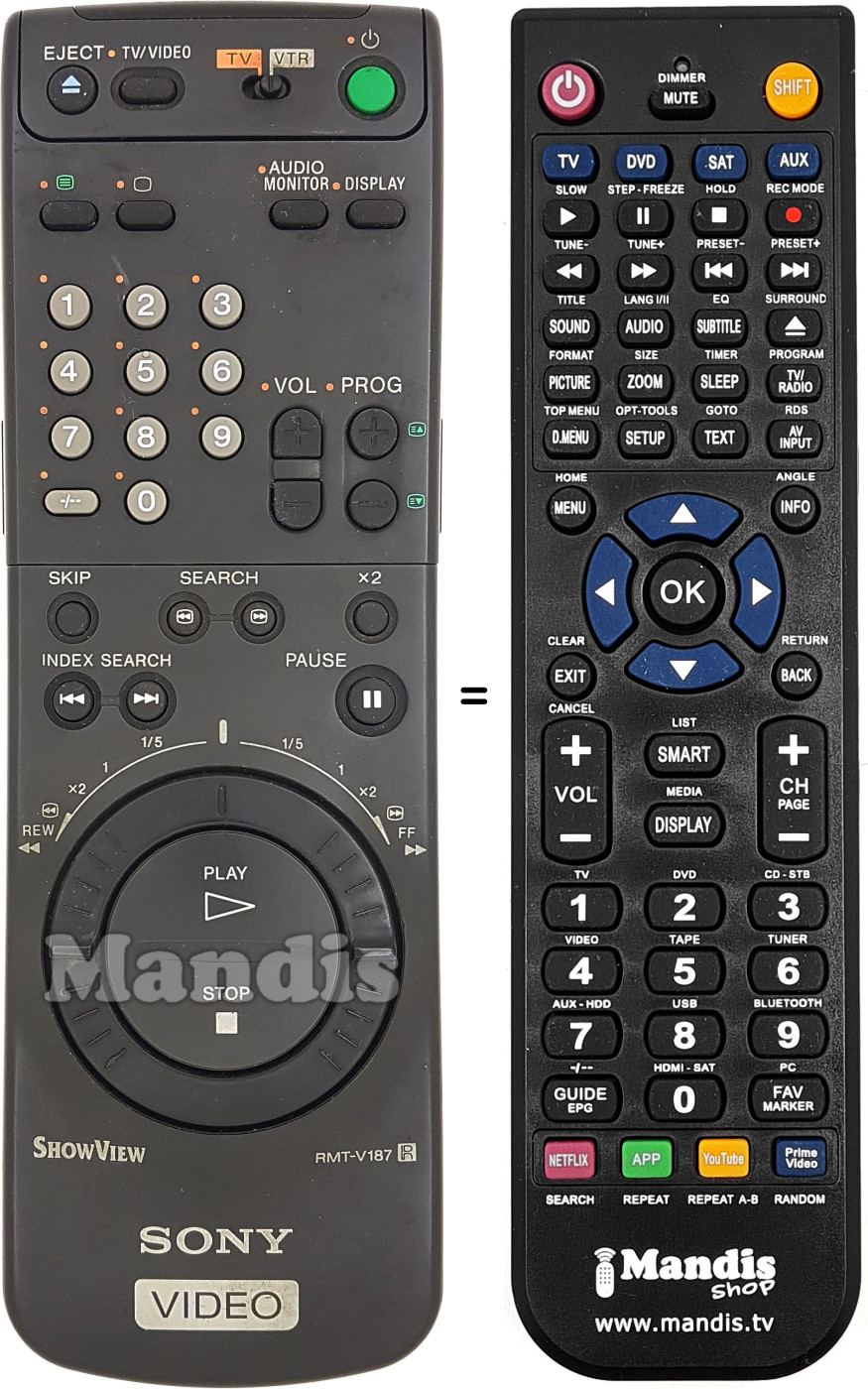 Télécommande équivalente RMT V187