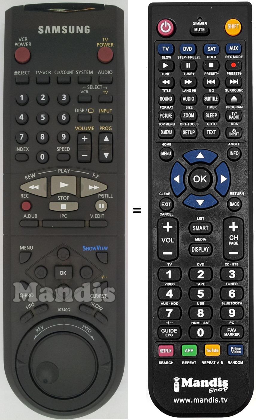 Télécommande équivalente 10340G