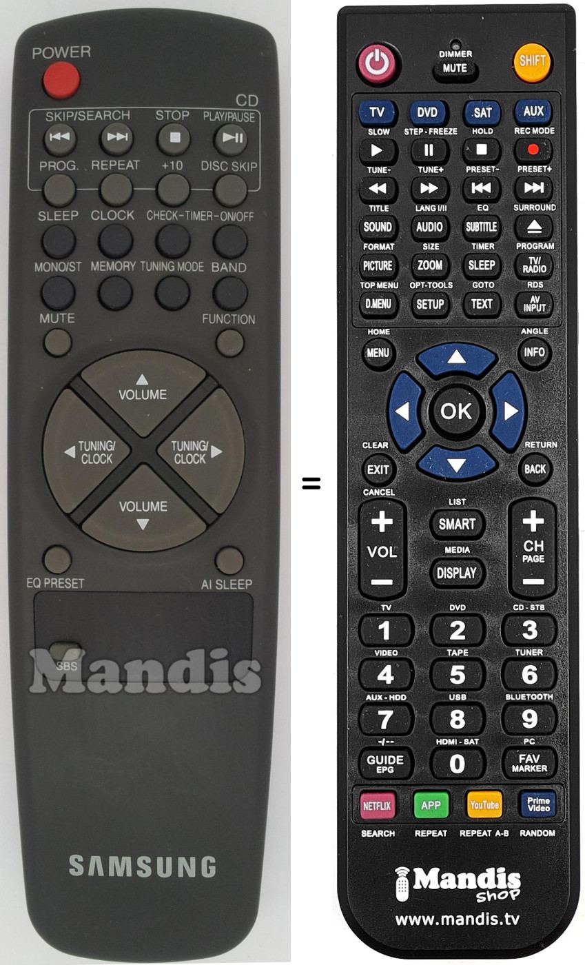 Télécommande équivalente AH59-10080E