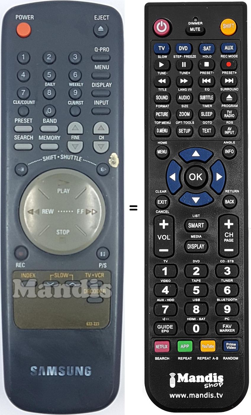 Télécommande équivalente 633-223