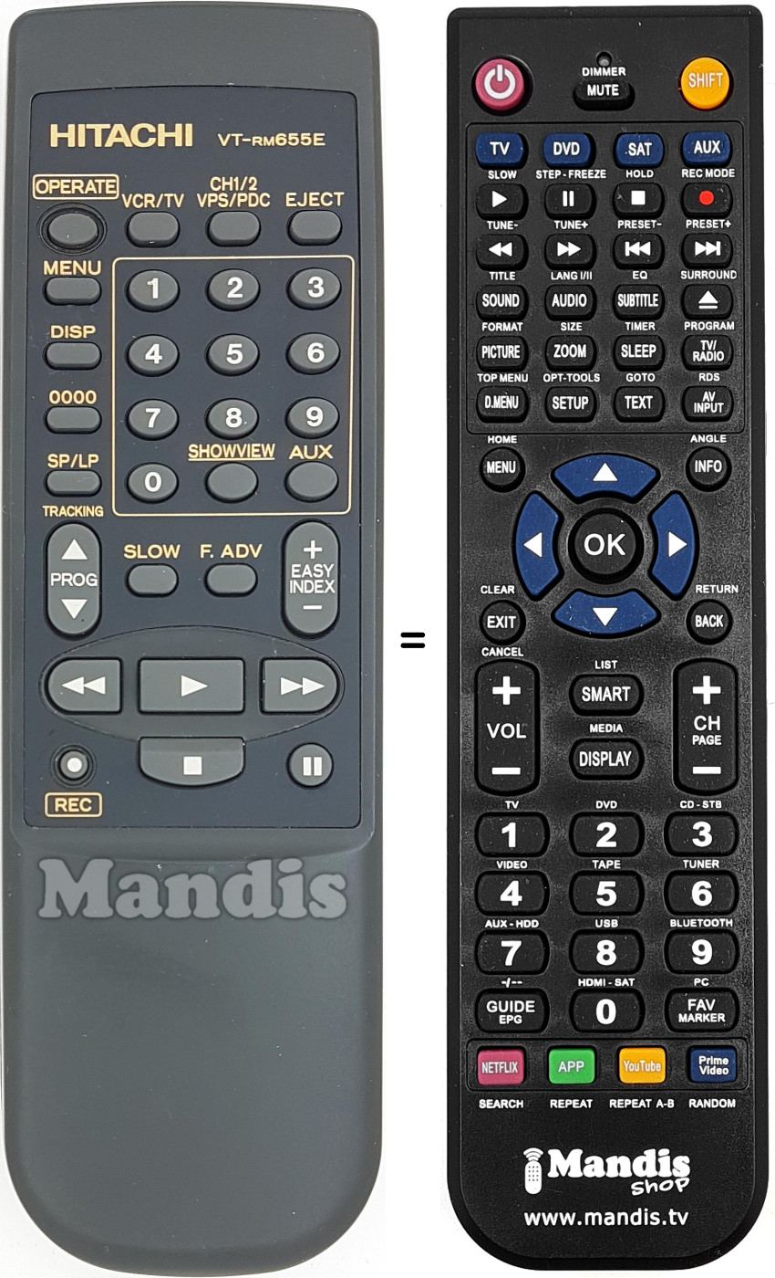 Télécommande équivalente VT-RM655E