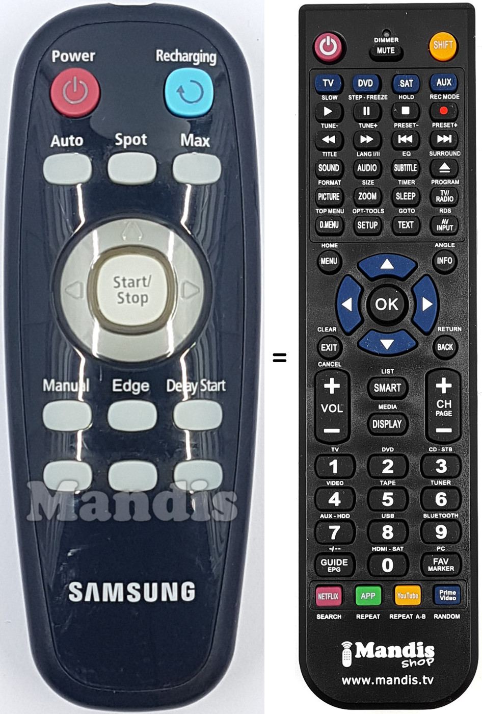 Télécommande équivalente Samsung DJ96-00114H