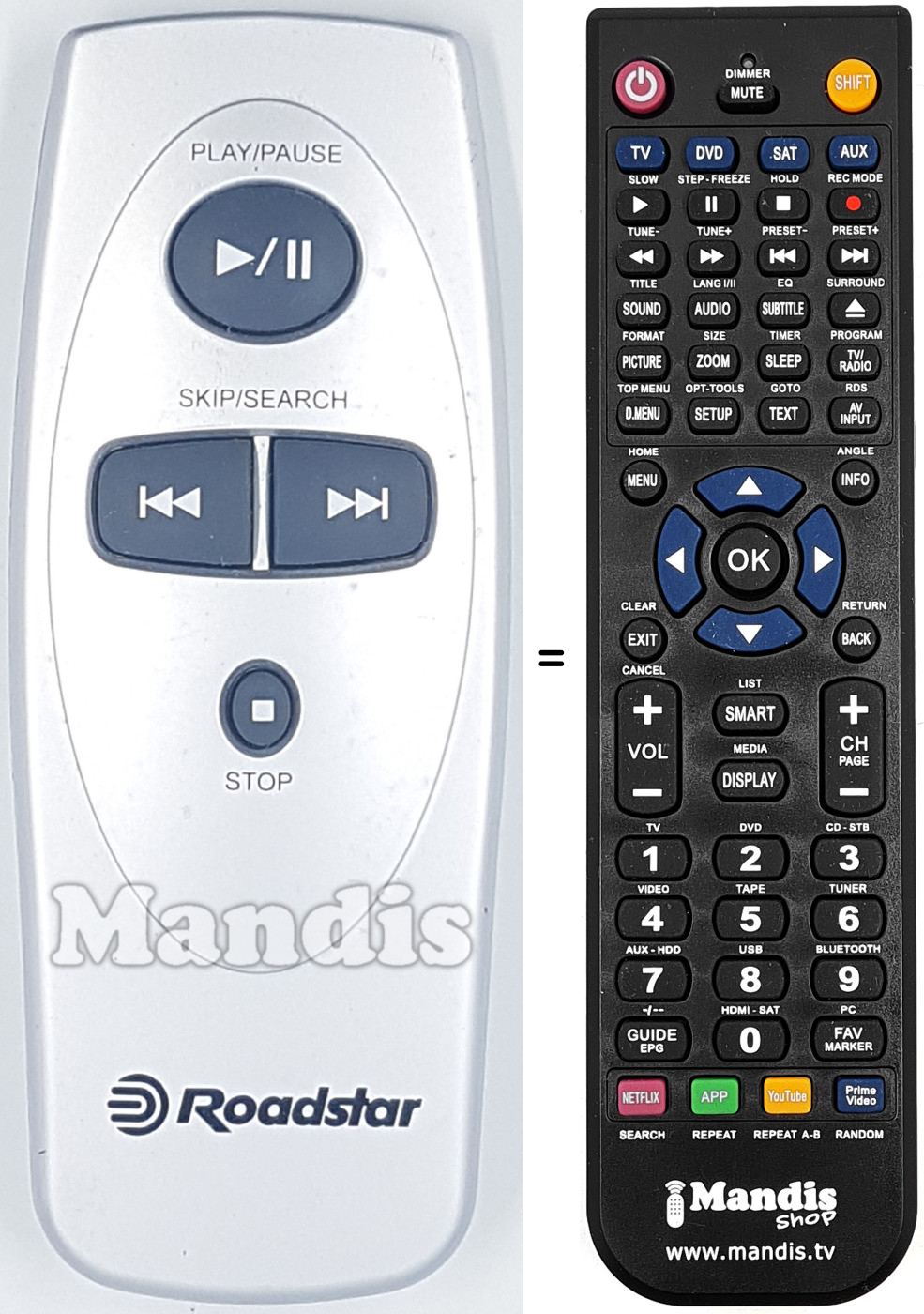 Télécommande équivalente ROA001