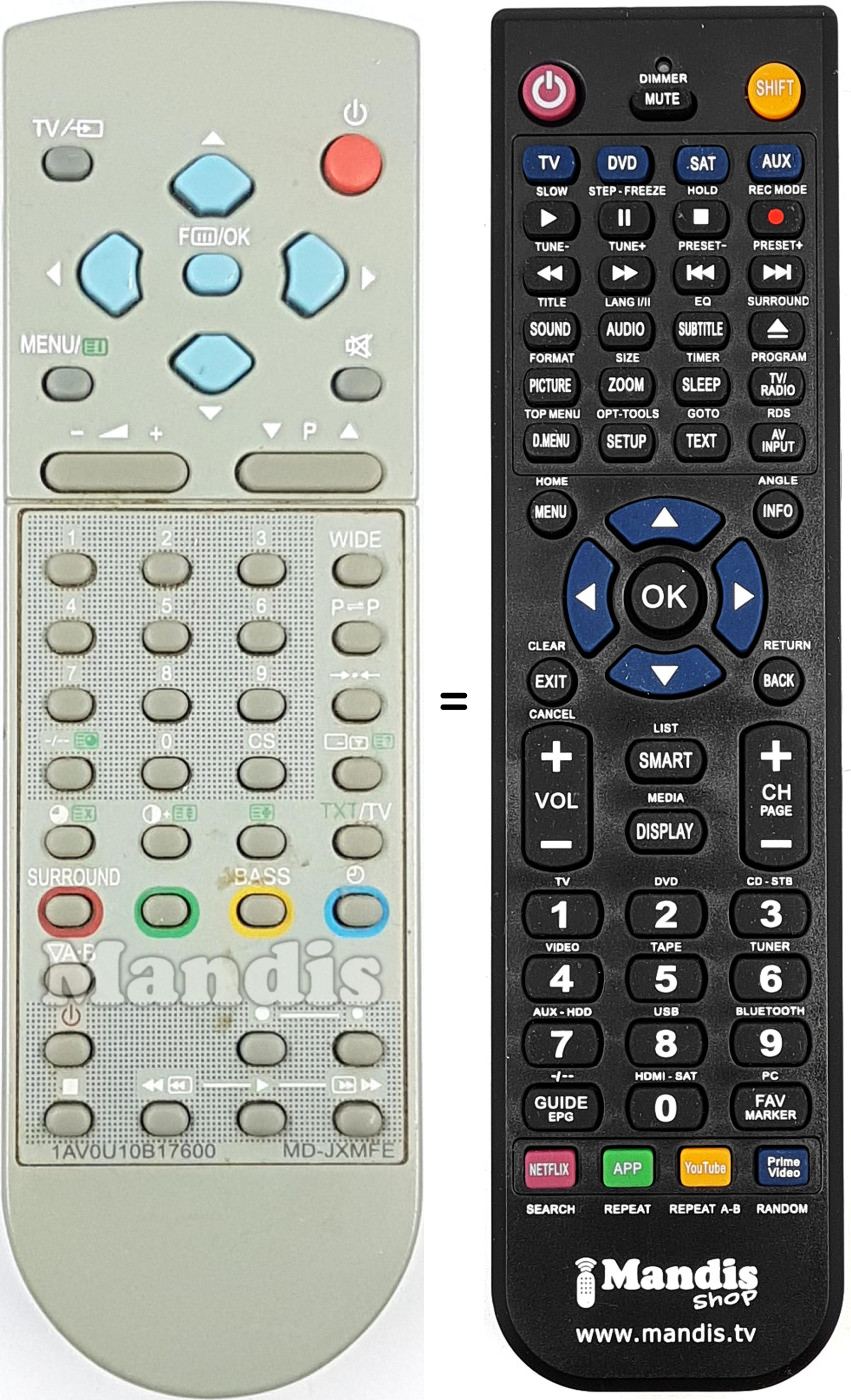 Télécommande équivalente MD-JXMFE