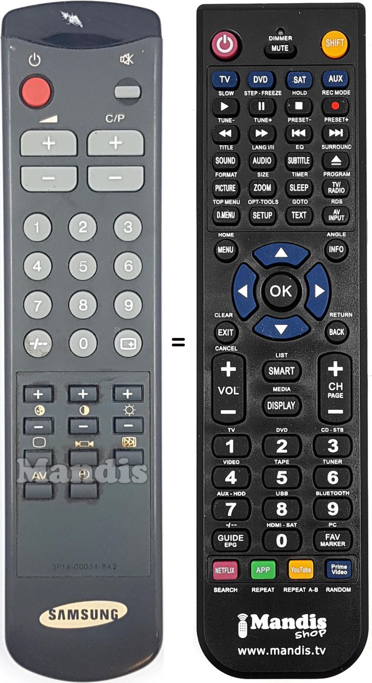 Télécommande équivalente 3F14-00034-842