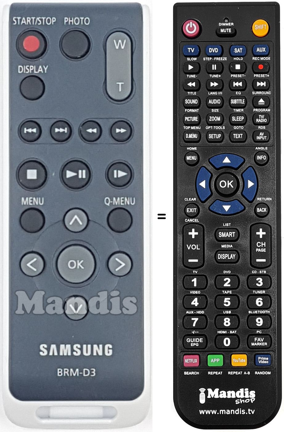 Télécommande équivalente BRMD3