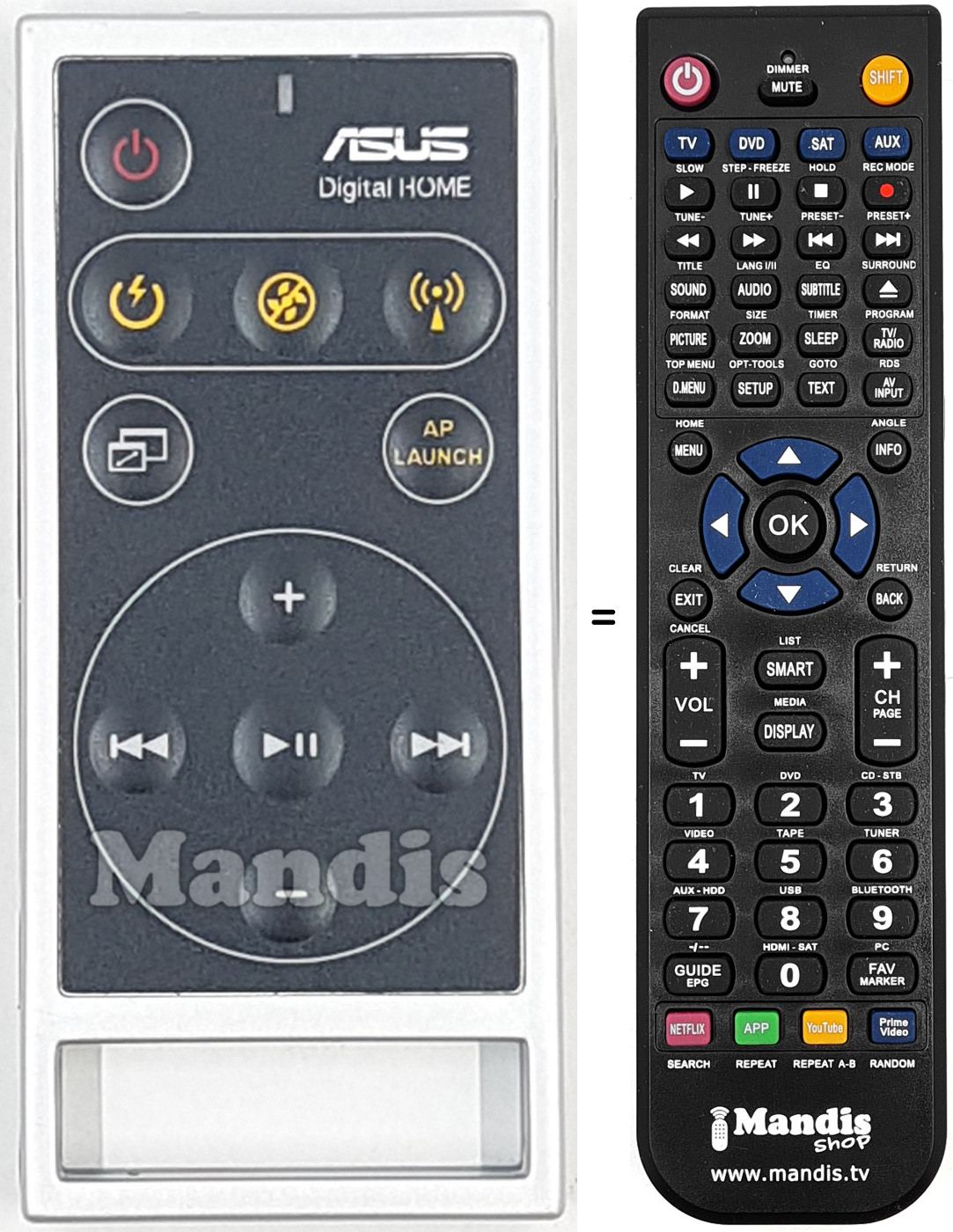 T&eacute;l&eacute;commande &eacute;quivalente ASUS001