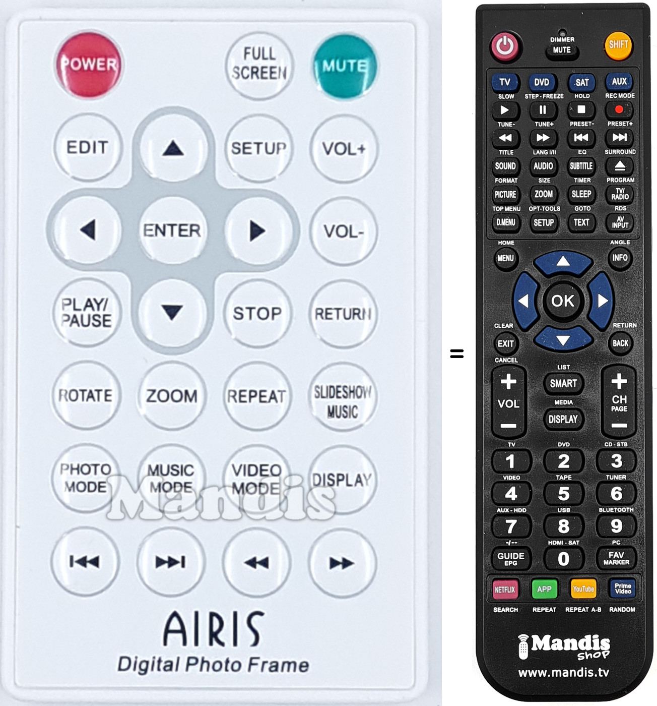Replacement remote control Airis018
