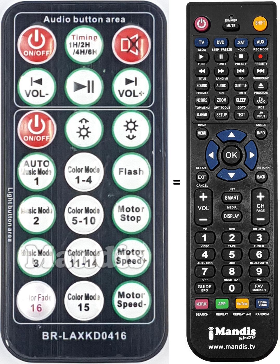 Télécommande équivalente BR-LAXKD0416